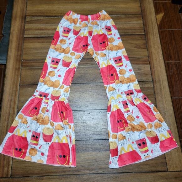 Happy Fast Food Girls White Pants w/ Bell Bottoms - Size 6XL (Ages 14-16) - Picture 1 of 6